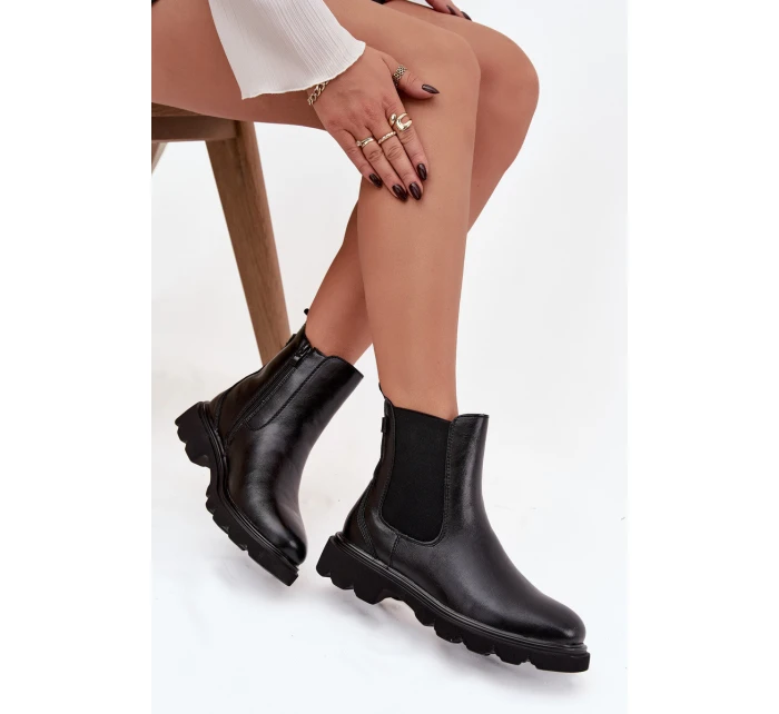 Dámské kotníkové boty s teplou podšívkou na zip Černé Rivelia Dámské kotníkové boty s teplou podšívkou na zip Černé Rivelia