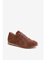 Barefoot tenisky z přírodního semiše model 22368250 hnědé - Zazoo Barefoot tenisky z přírodního semiše model 22368250 hnědé - Zazoo