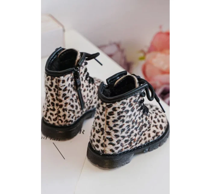 Dětské zateplené kozačky na zip, béžová goopy