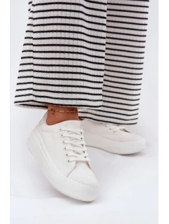 Dámské plátěné tenisky na platformě Big Star – bílé