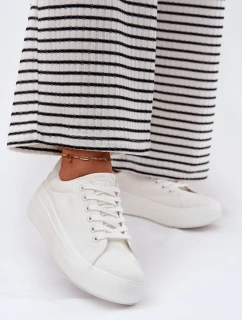 Dámské plátěné tenisky na platformě Big Star – bílé