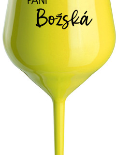PANÍ BOŽSKÁ - žlutá nerozbitná sklenice na víno 470 ml