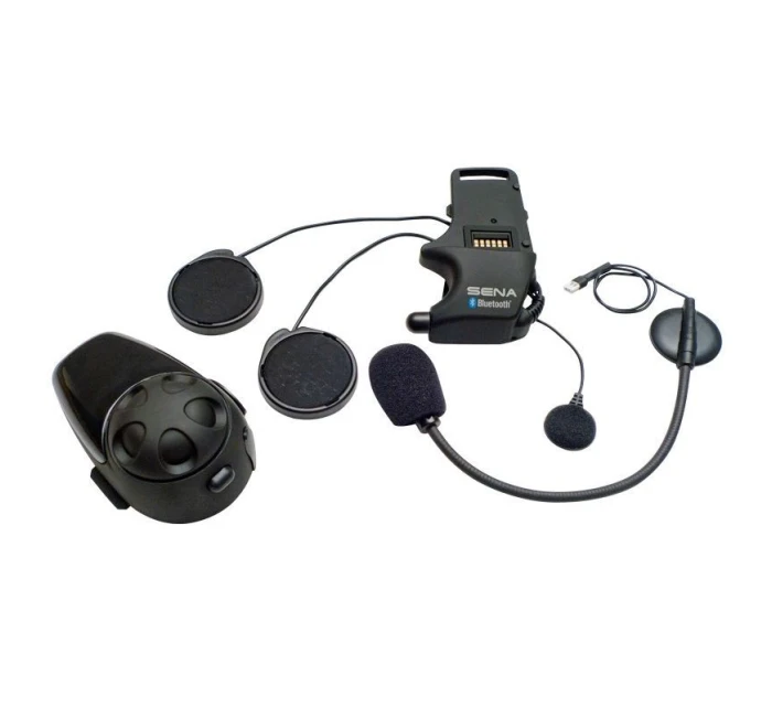 Sena SMH10D-10 Bluetooth 3.0 900M interkom pro motocykly s mikrofonem na čelence, sada pro 2 helmy