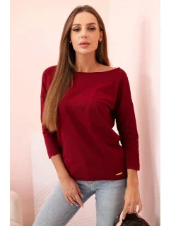 Dámská halenka s lodičkovým výstřihem vínová