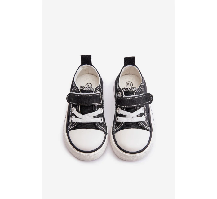 Dětské Textilní Tenisky Na Suchý Zip Černé model 21673307 - Boto Dětské Textilní Tenisky Na Suchý Zip Černé model 21673307 - Boto