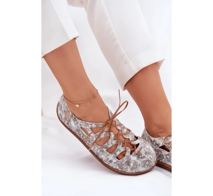 Kožené Baletky S Výřezy Maciejka 06835-25/00-1 Zlaté