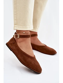 Baleríny z přírodního semiše Big Star TT274211 Camel