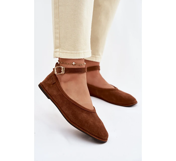 Baleríny z přírodního semiše Big Star TT274211 Camel