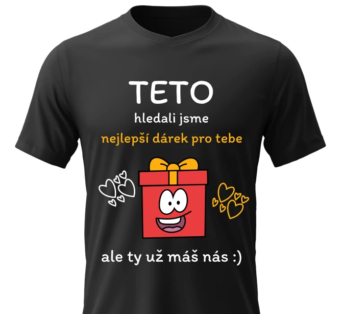 Dámské bavlněné tričko s potiskem - NEJLEPŠÍ DÁREK PRO TETU - černé Dámské bavlněné tričko s potiskem - NEJLEPŠÍ DÁREK PRO TETU - černé