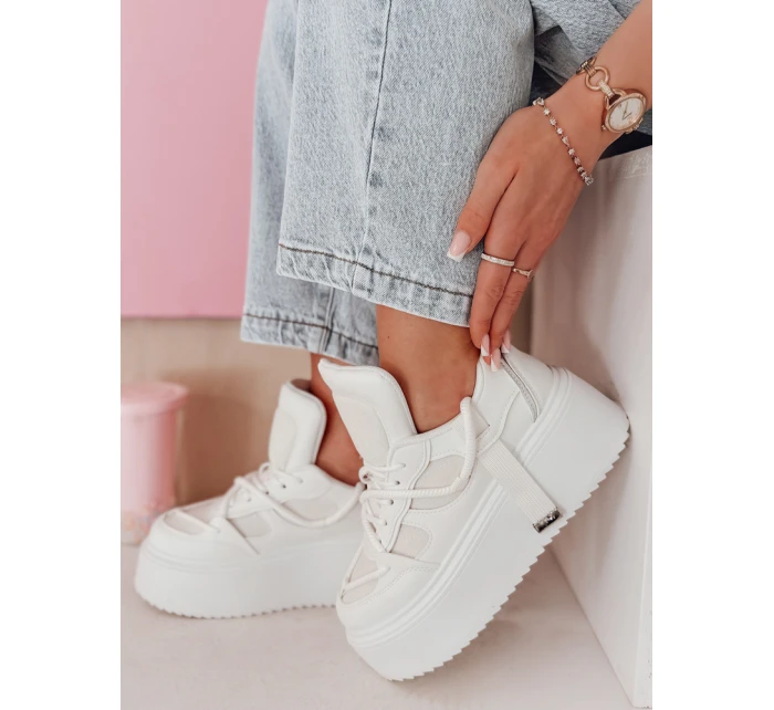UPSOLE dámské tenisky na vysoké platformě bílé FashionStreet ZY0849