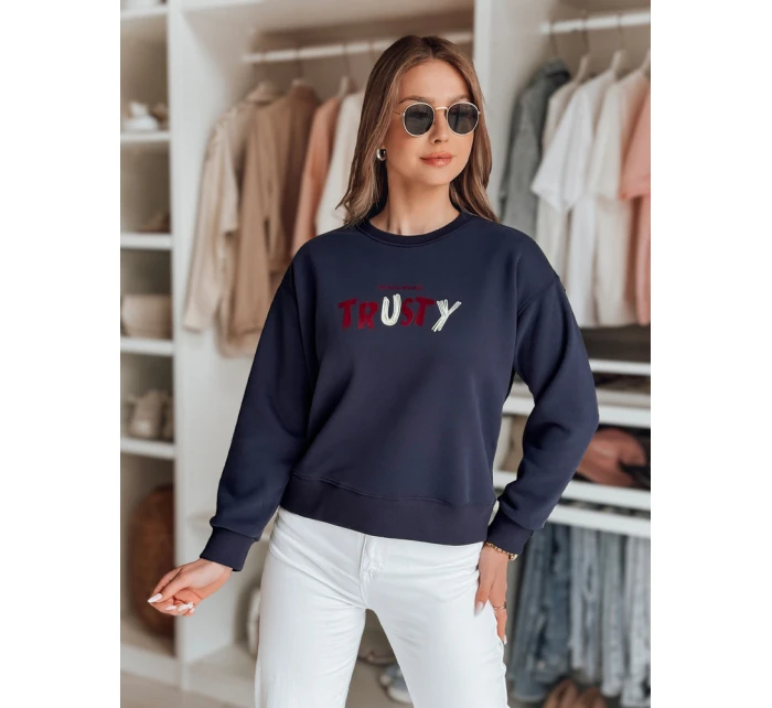 Dámská oversize mikina s výšivkou SOFTRUS navy blue FashionStreet BY1410