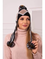 Dámská klapka na uši Eunika K322 black+grey Dámská klapka na uši Eunika K322 black+grey