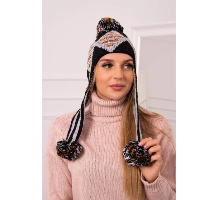 Dámská klapka na uši Eunika K322 black+grey Dámská klapka na uši Eunika K322 black+grey