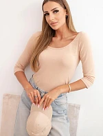 Tričko kulatý výstřih cappuccino