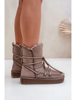 Dámské sněhule z přírodní semiše D.Franklin DFSH375004 Taupe