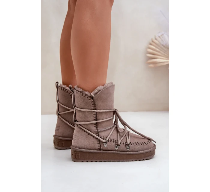 Dámské sněhule z přírodní semiše D.Franklin DFSH375004 Taupe