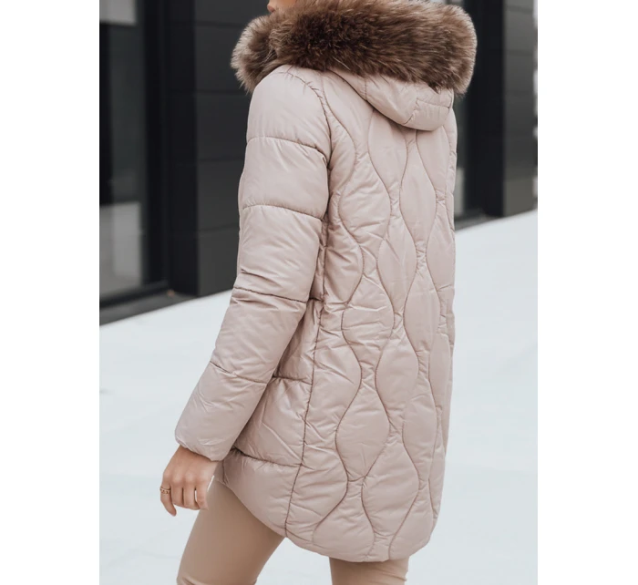 Dámská zimní bunda s kožešinou béžová FashionStreet TY5494