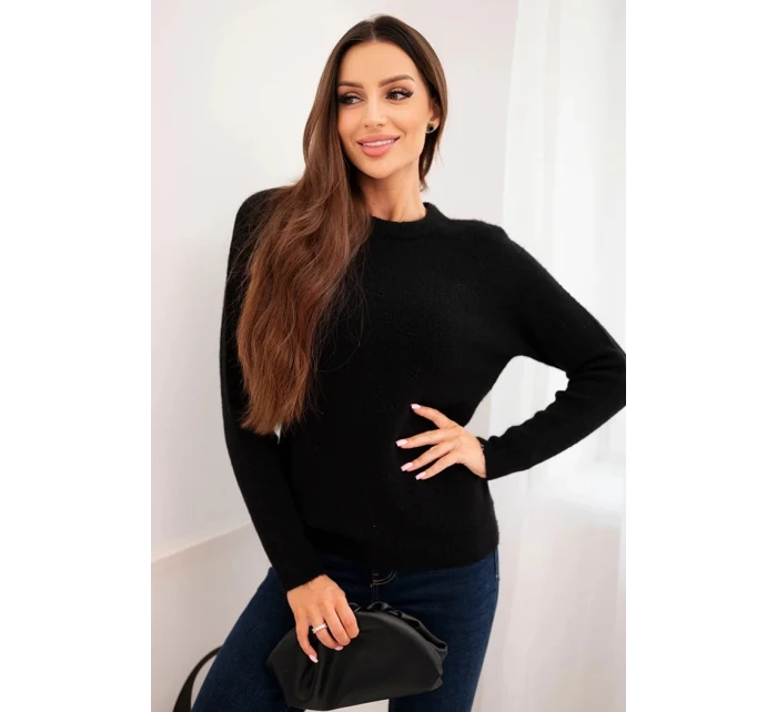 Svetr dámský z baby alpaky s dlouhým rukávem černý