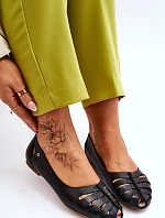 Pohodlné kožené dámské baleríny Černe Luka