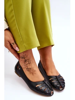 Pohodlné kožené dámské baleríny Černe Luka