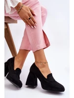 Semišové Lodičky Na Podpatku A Platformě Černe model 21612230 - VINCEZA