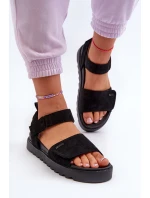 Dámské Semišové Sandály Na Platformě Big Star model 21655456 Černé - Big Star Shoes Dámské Semišové Sandály Na Platformě Big Star model 21655456 Černé - Big Star Shoes