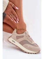 Semišové Sneakersy Na Platformě Dámské Big Star RR274897 HI-POLY SYSTEM Béžové Semišové Sneakersy Na Platformě Dámské Big Star RR274897 HI-POLY SYSTEM Béžové