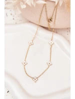 Ženský náhrdelník s květinami z chirurgické oceli zlatý Ženský náhrdelník s květinami z chirurgické oceli zlatý