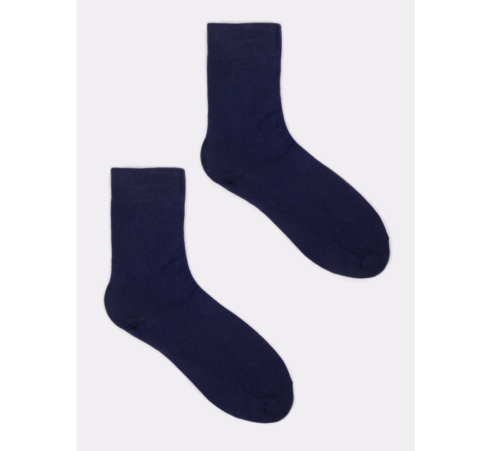Yoclub Pánské hladké ponožky v námořnické modré barvě, 6 balení SKA-0055F-1900 Navy Blue