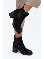 Dámské kotníkové boty Zelia na sloupku – černé