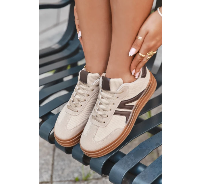 Semišové tenisky na platformě – béžové Corynelle Semišové tenisky na platformě – béžové Corynelle