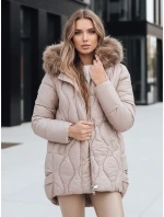 Dámská zimní bunda s kožešinou béžová FashionStreet TY5494