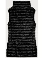 Krátká černá dámská prošívaná vesta model 17199567 - J.STYLE
