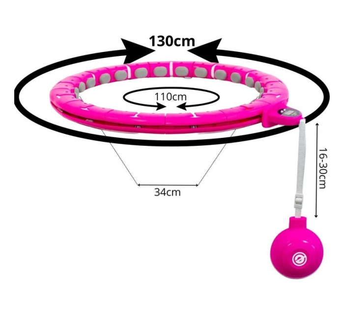 HULA HOP S MASÉREM, ZÁVAŽÍM A PULTEM FUCHSIOVÁ ENERO FIT