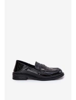 Lakované Kožené Mokasíny Dámské model 21691310 Černé - VINCEZA