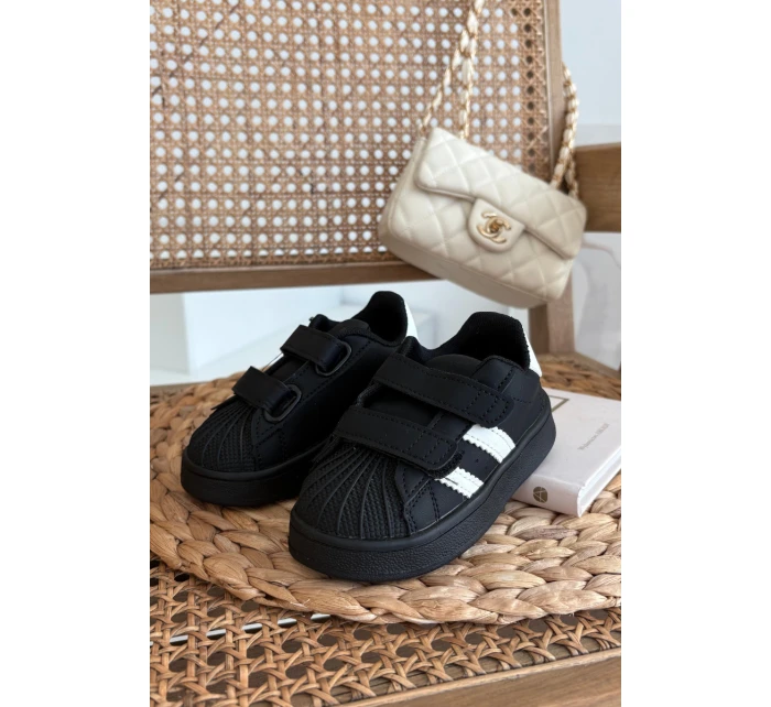 Dětské Sportovní Boty Tenisky Z Eko Kůže Černé model 21725032 - Boto Dětské Sportovní Boty Tenisky Z Eko Kůže Černé model 21725032 - Boto