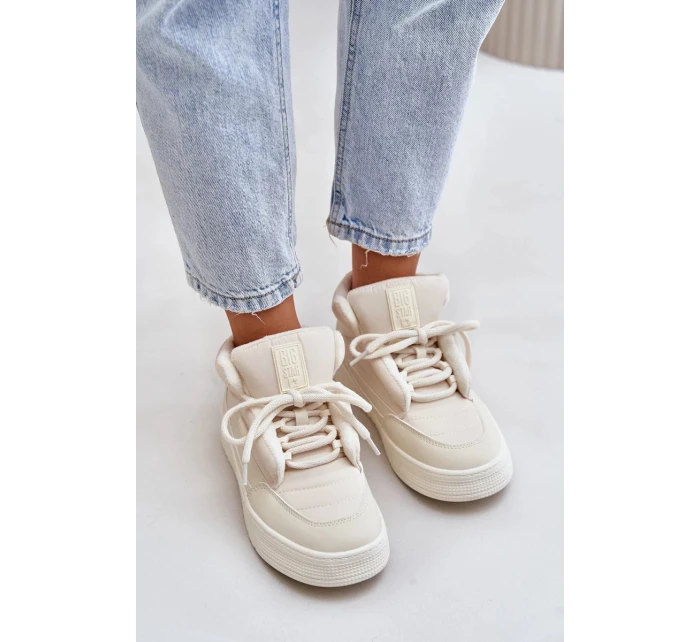 Zateplené Dámské Tenisky Big Star Krémové Zateplené Dámské Tenisky Big Star Krémové