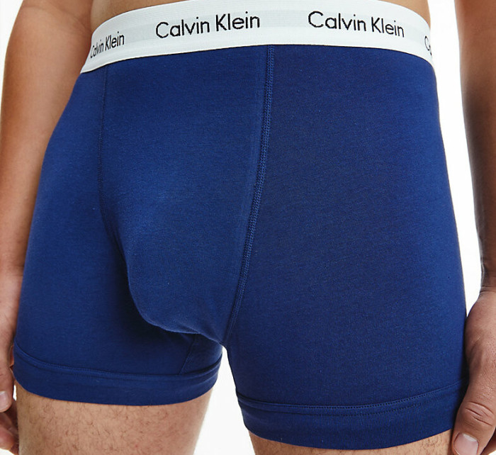 Pánské trenky 3 Pack Trunks Cotton Stretch 0000U2662GI03 bílá/červená/modrá - Calvin Klein