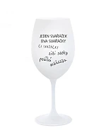 SVAŘÁČEK - bílá sklenice na víno 350 ml