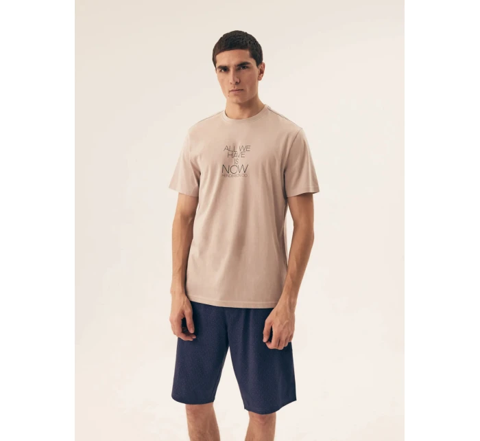 Pánské pyžamo  Béžová / tmavě modrá  model 21865046 - Henderson