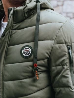 Pánská prošívaná zimní bunda s kapucí zelená FashionStreet TX5058 Pánská prošívaná zimní bunda s kapucí zelená FashionStreet TX5058