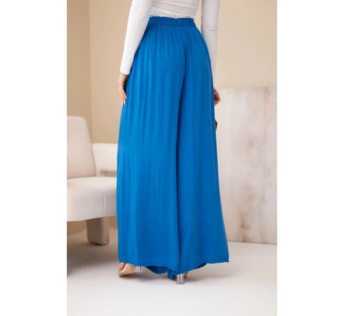 Dámské viskózové široké kalhoty s gumou v pase model 21924570 - K-Fashion