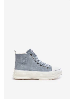 Zateplené dámské tenisky na platformě Big Star OO274072 Modré