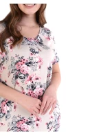 Dámská noční košile 351/024 béžová s květy - Karol Dámská noční košile 351/024 béžová s květy - Karol