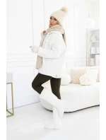 619-2 Pohodlný a elegantní dámský žebrovaný overal s výstřihem - khaki barva