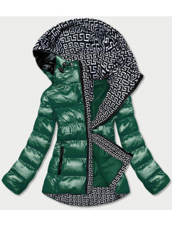 Zelená metalická dámská bunda s kapucí (XW808X)