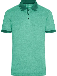 Daiber JN 706 Pánské žerzejové melírované polo 02.0706 green melange/dark green