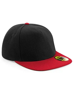 Beechfield B 660 5 panelová kšiltovka s rovným kšiltem 53.0660 black/classic red