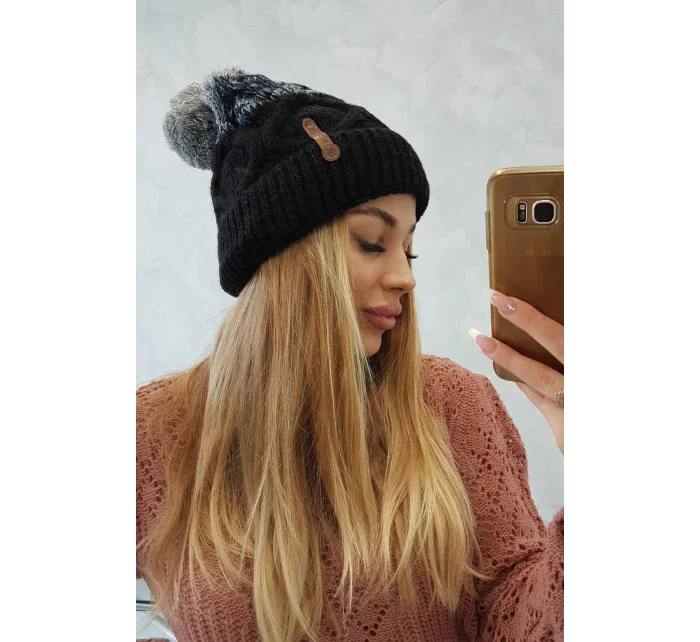 Fleecová čepice Alice K248 černá+šedá Fleecová čepice Alice K248 černá+šedá