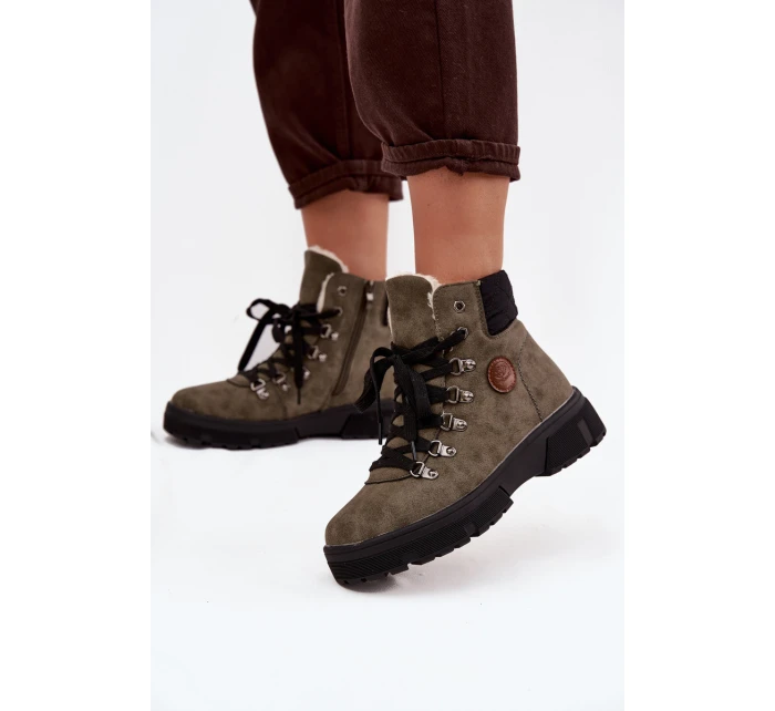 Zateplené dámské trapery na platformě tmavě zelené Zaraine Zateplené dámské trapery na platformě tmavě zelené Zaraine